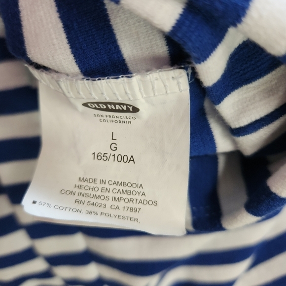 OLD NAVY striped sleeveless midi dress blue white size large - Picture 4 of 5